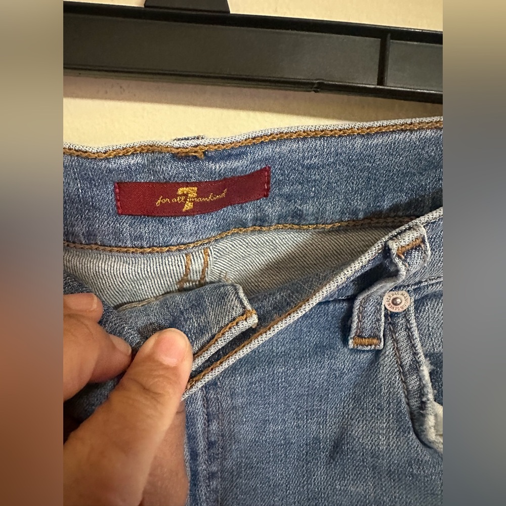 7 for All Mankind high-waisted slim kick flare jeans size 33 - Picture 2 of 7
